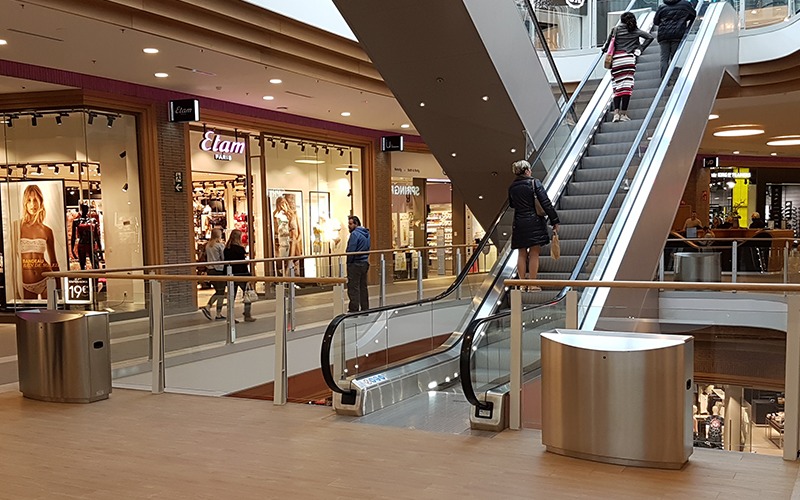 Bild: Auweko Mülleimer im Shopping-Center