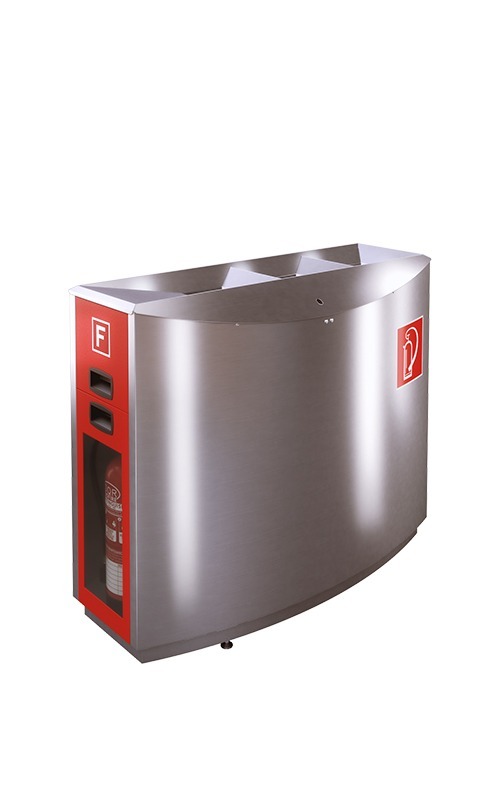 AUWEKO FF3FL Bild: FF3FL-Mülltonne mit Feuerlöscherfach