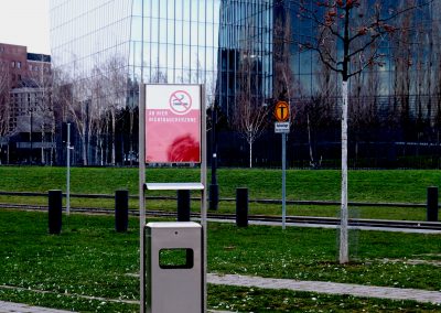 outdoor pedestal ashtray, stainless stell