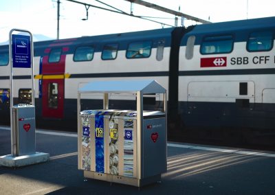 Stainless Steel Wastebin with 4 Slots